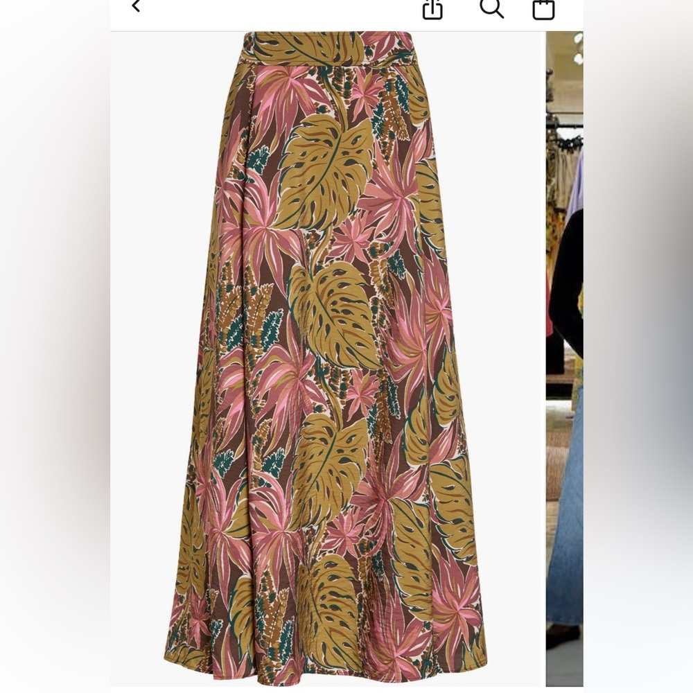 Madewell crinkle crepe Skirt - Pink and Brown